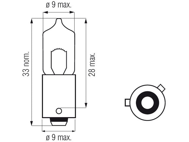 Bosma lamp BAX9s, 6W, H6W