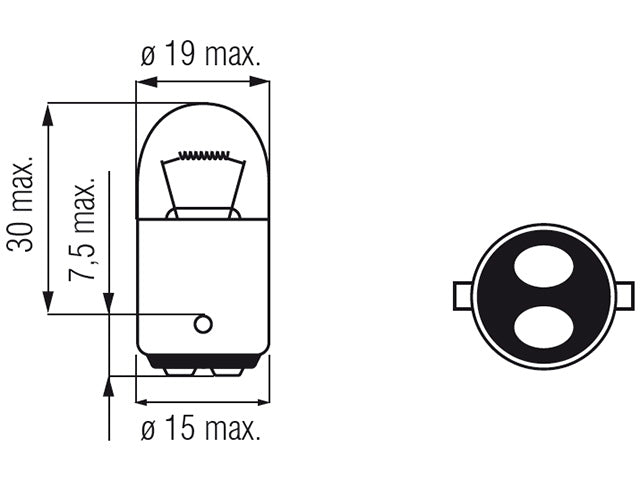 Bosma lamp BA15d, 5W, 18X37