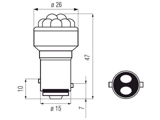 Bosma LED bulb BAY15d, green