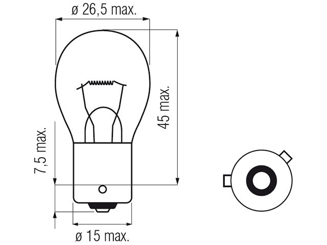 Bosma bulb BAU15s, 21W, PY21, amber
