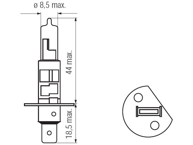 Bosma bulb H1, P14.5s, 55W, blue