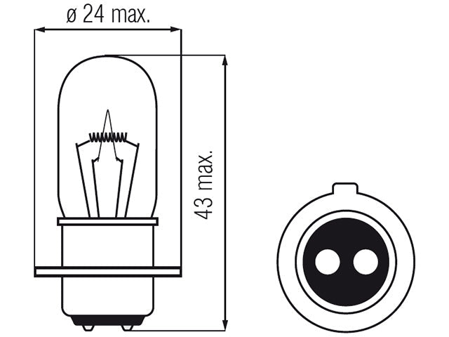 Bosma lamp PX15d, 35/35W Voltage: 6 V